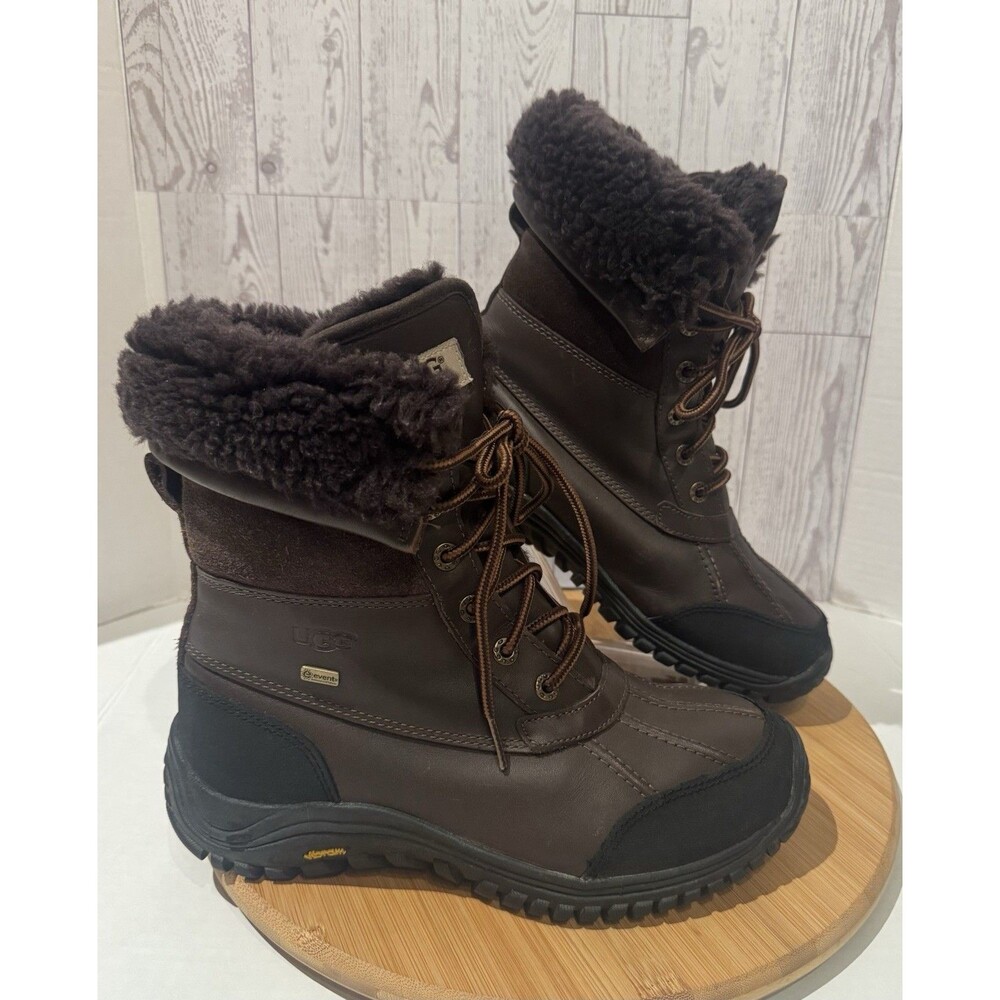 UGG Adirondack II Brown Waterproof Leather Shearling Lined 5469 Boots Size 8